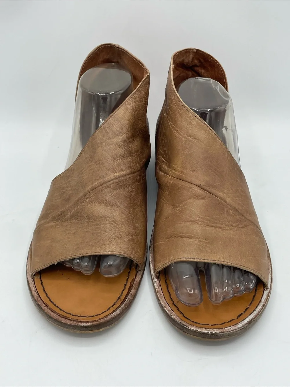 Free People Mont Blanc Tan Distressed Boho Festival Leather D’Orsay Sandal.